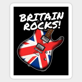 UK Flag Guitar Britain Rocks Electric Guitarist Sticker